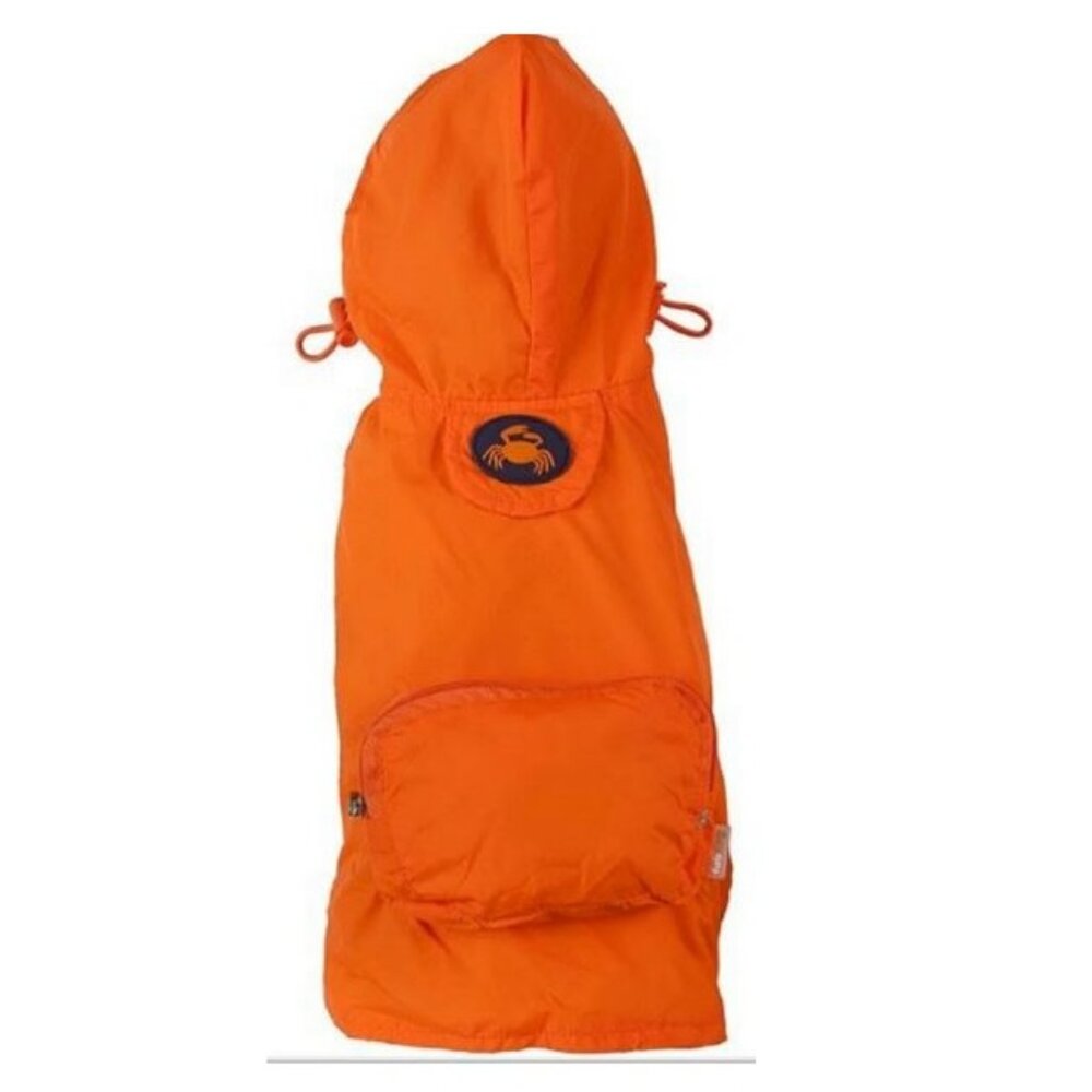 Size XS Tangerine Orange Packaway Raincoat for Pets Dogs by Fab Dog